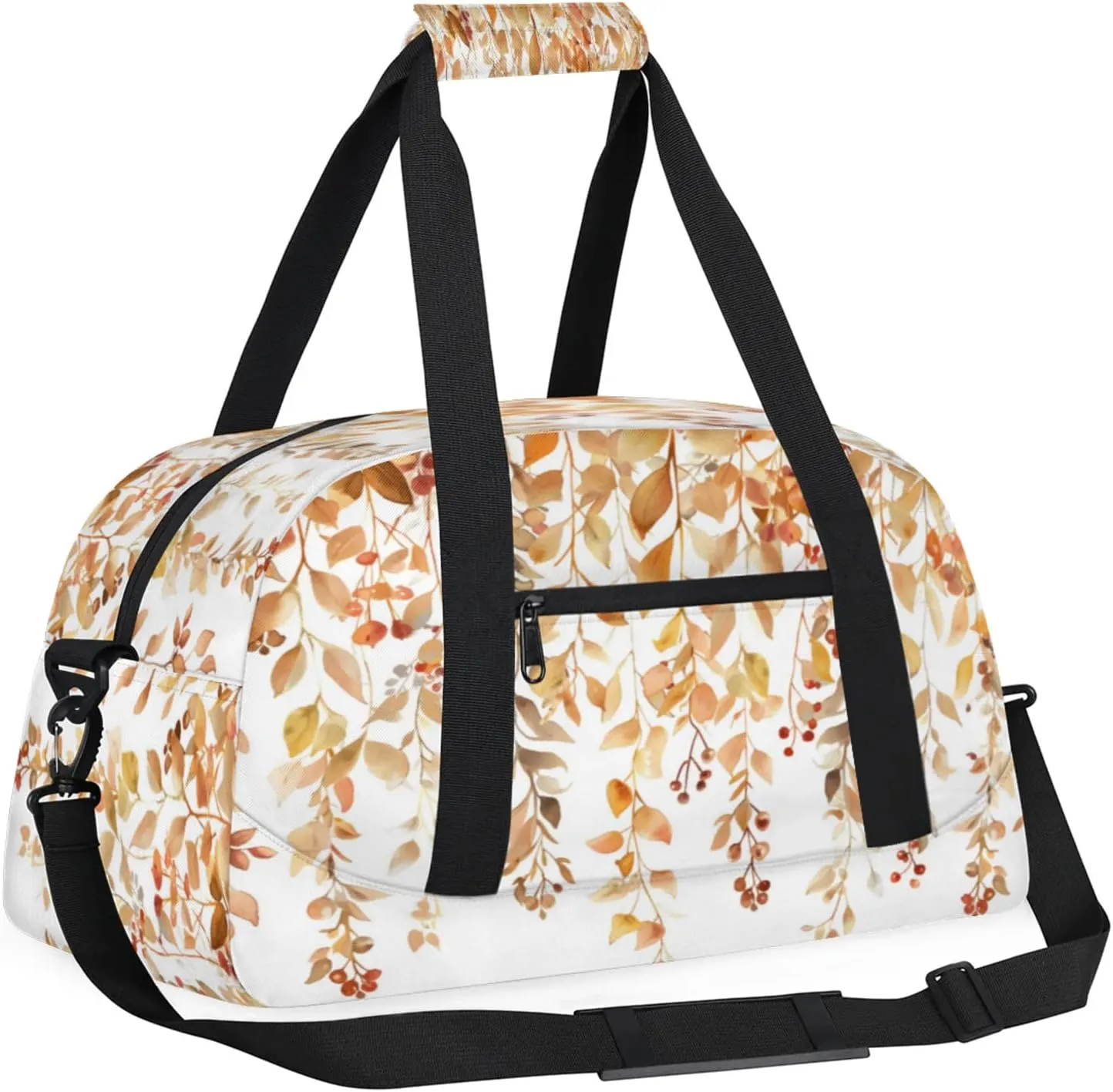 Fall Leaves Autumn Gym Bag for Women Men, Sports Travel Duffel Bag Lightweight Workout Bag Carry On Overnight Weekender Bag