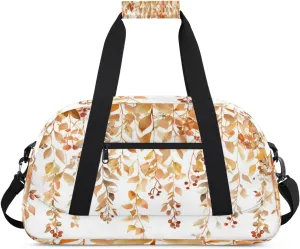 Fall Leaves Autumn Gym Bag for Women Men, Sports Travel Duffel Bag Lightweight Workout Bag Carry On Overnight Weekender Bag