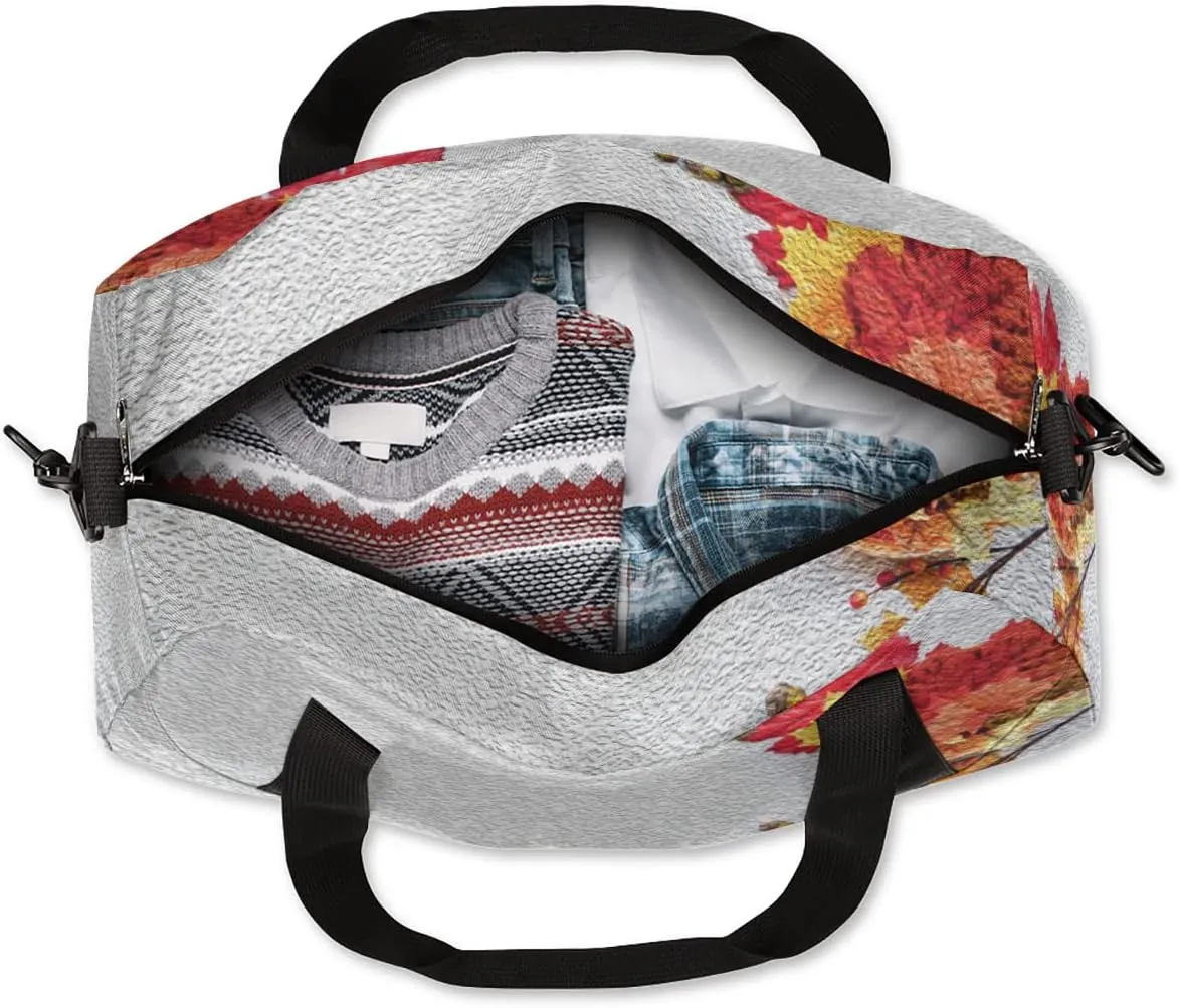 Fall Thanksgiving Pine Cones Kids Duffel Bag for Girls Boys Teens, Fall Oil Painting Dance Bag Overnight Small Duffel Bag Carry On Weekend Sports Gym Travel Bag for School Practice Gymnastics Ballet