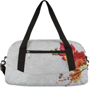 Fall Thanksgiving Pine Cones Kids Duffel Bag for Girls Boys Teens, Fall Oil Painting Dance Bag Overnight Small Duffel Bag Carry On Weekend Sports Gym Travel Bag for School Practice Gymnastics Ballet
