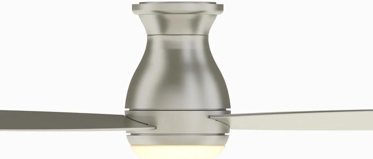 Fanimation Hugh Indoor/Outdoor Ceiling Fan with Blades and LED Light Kit 44 inch - Brushed Nickel