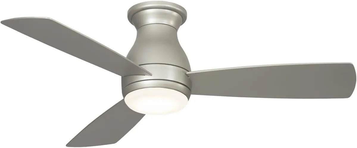 Fanimation Hugh Indoor/Outdoor Ceiling Fan with Blades and LED Light Kit 44 inch - Brushed Nickel