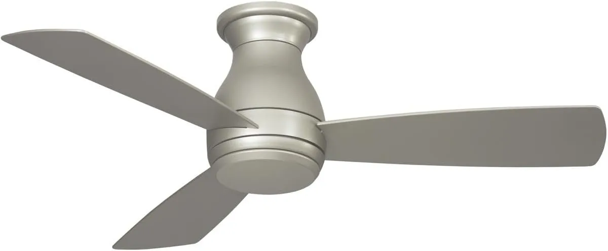 Fanimation Hugh Indoor/Outdoor Ceiling Fan with Blades and LED Light Kit 44 inch - Brushed Nickel