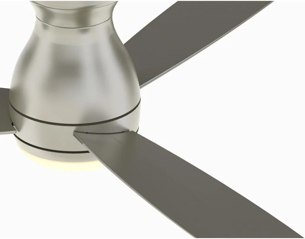 Fanimation Hugh Indoor/Outdoor Ceiling Fan with Blades and LED Light Kit 44 inch - Brushed Nickel