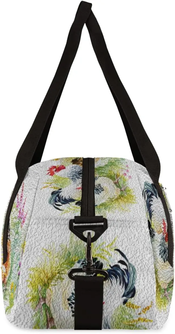 Farmhouse Chicken Hen Kids Duffel Bag for Girls Boys Teens, Chicken Oil Painting Dance Bag Overnight Small Duffel Bag Carry On Weekend Sports Gym Travel Bag for School Practice Gymnastics Ballet
