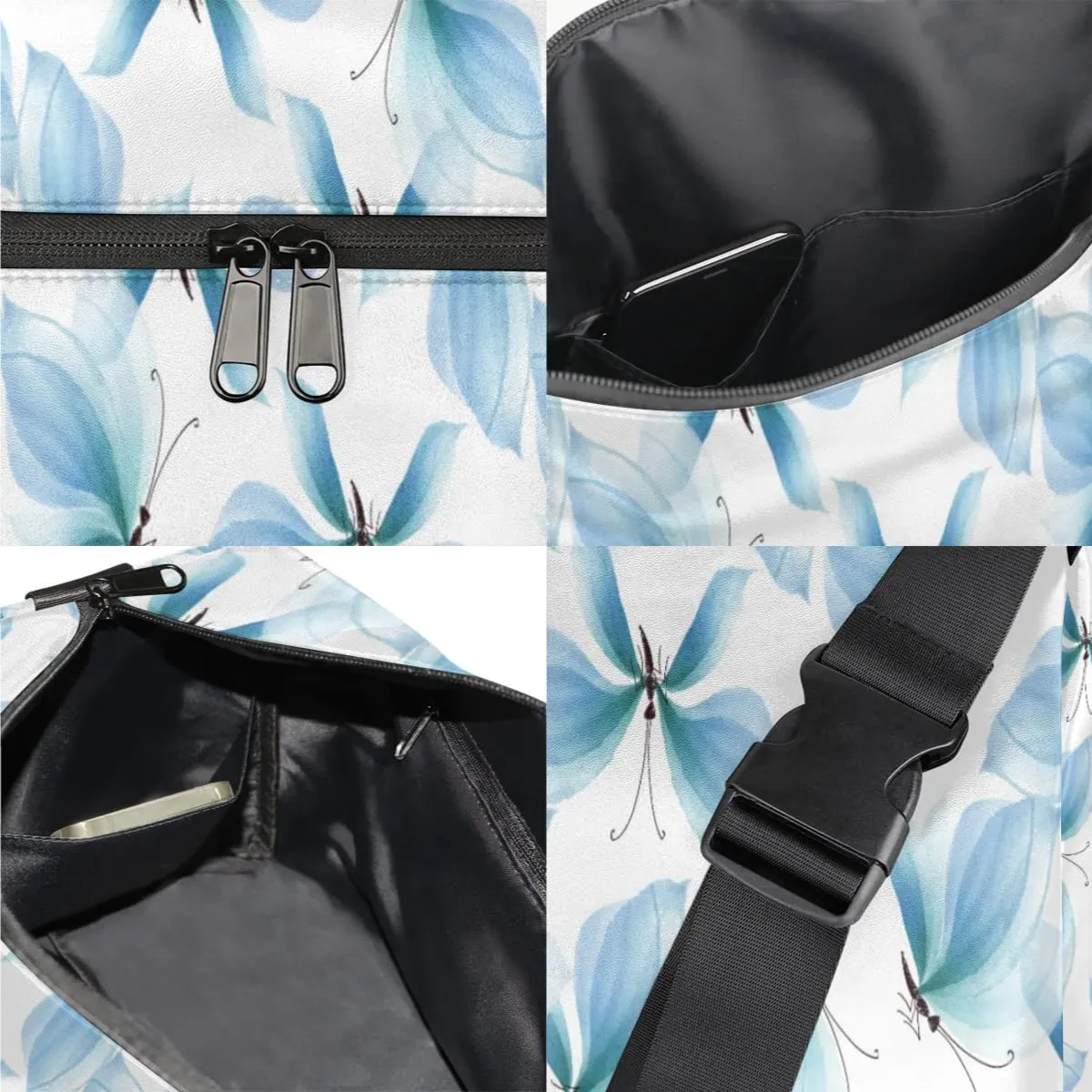 Fashion Pretty Butterfly Small Gym Bag for Men Women Workout Sport Duffle Bag Waterproof Weekender Overnight Bag Lightweight Carry on Tote Bag Crossbody Shoulder Travel Bag for Swim Yoge Dance