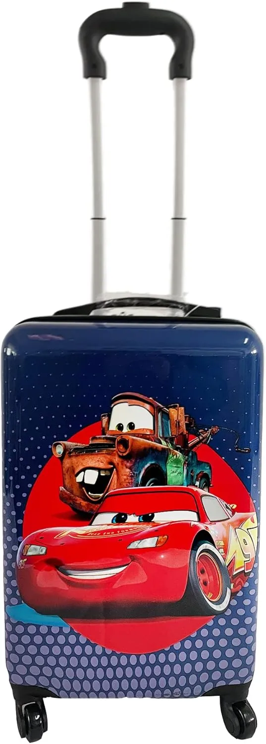 Fast Forward 20 Inches Pixar Car Suitcase For Kids- Carry-On Travel Trolley Hard Sided Spinner Kids Luggage