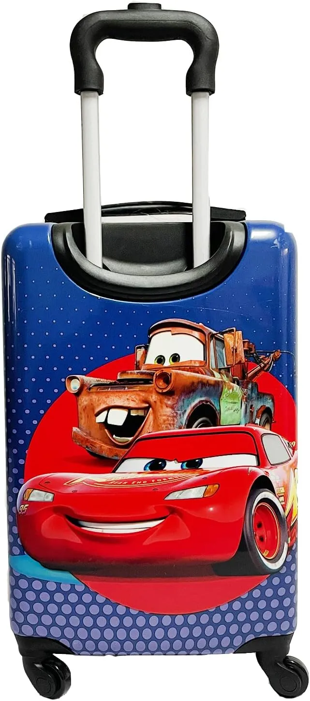 Fast Forward 20 Inches Pixar Car Suitcase For Kids- Carry-On Travel Trolley Hard Sided Spinner Kids Luggage