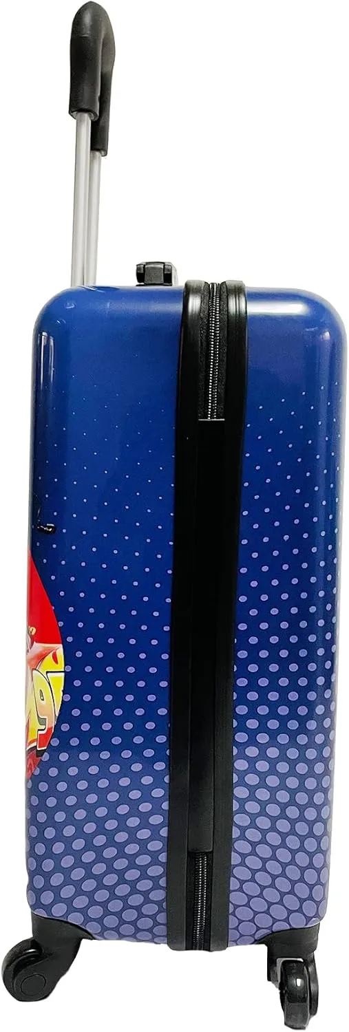 Fast Forward 20 Inches Pixar Car Suitcase For Kids- Carry-On Travel Trolley Hard Sided Spinner Kids Luggage