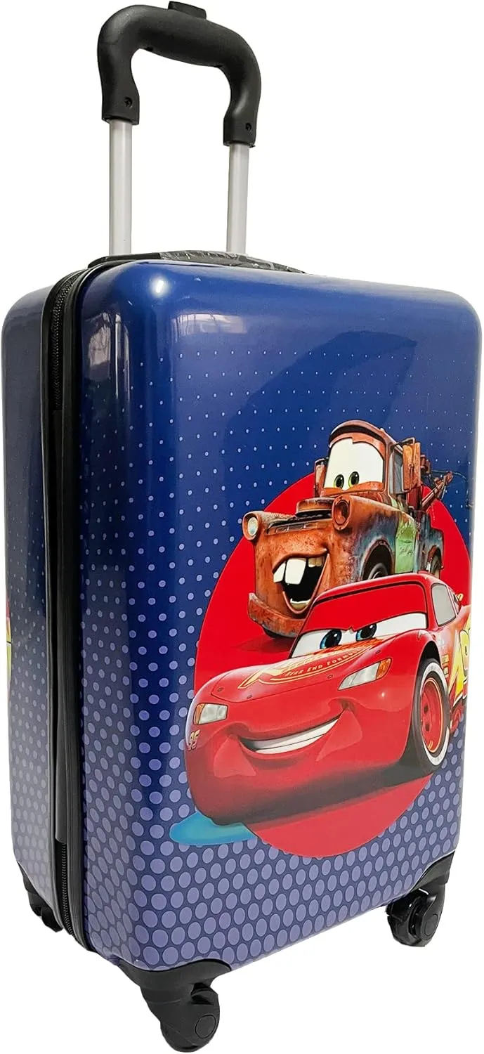 Fast Forward 20 Inches Pixar Car Suitcase For Kids- Carry-On Travel Trolley Hard Sided Spinner Kids Luggage