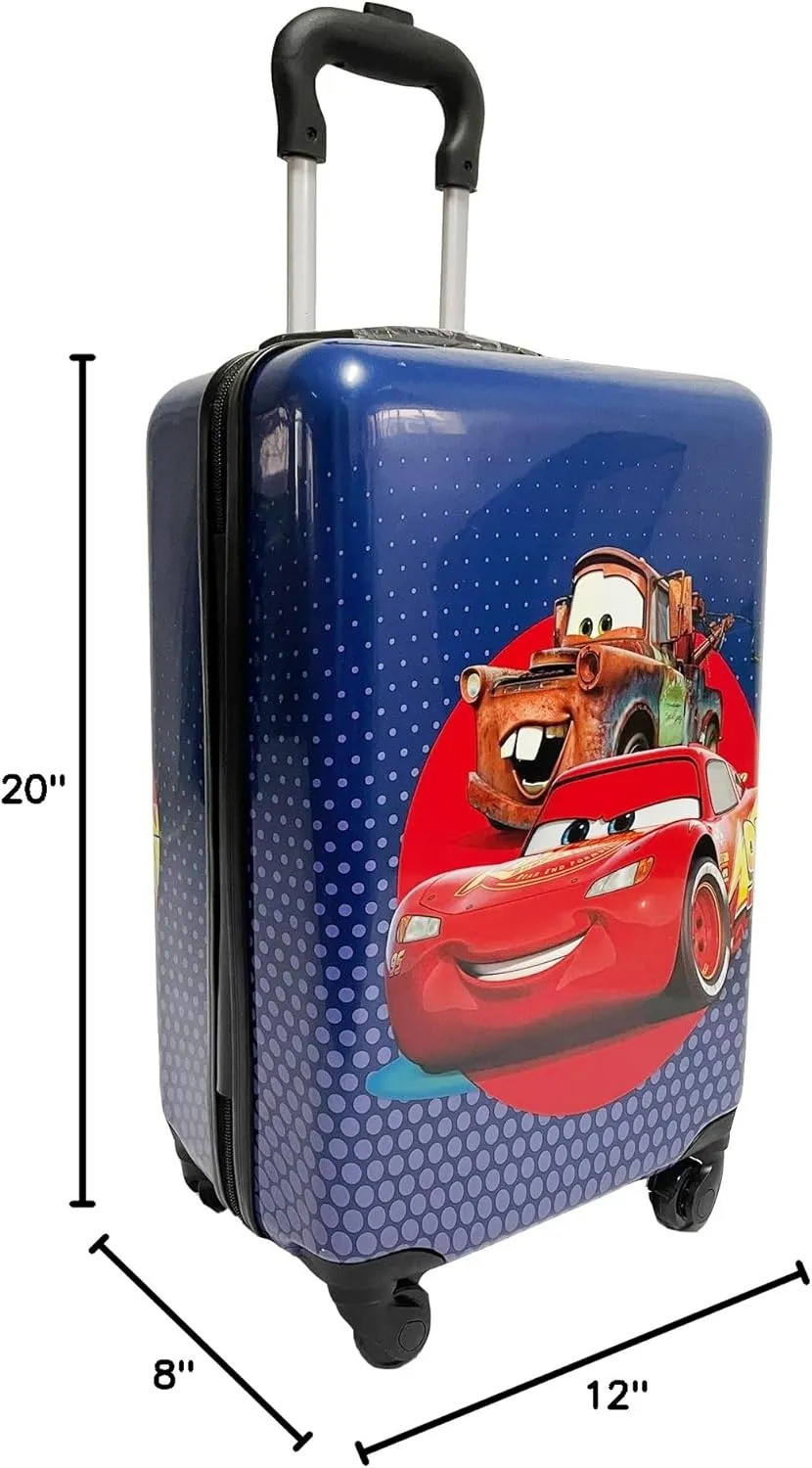 Fast Forward 20 Inches Pixar Car Suitcase For Kids- Carry-On Travel Trolley Hard Sided Spinner Kids Luggage