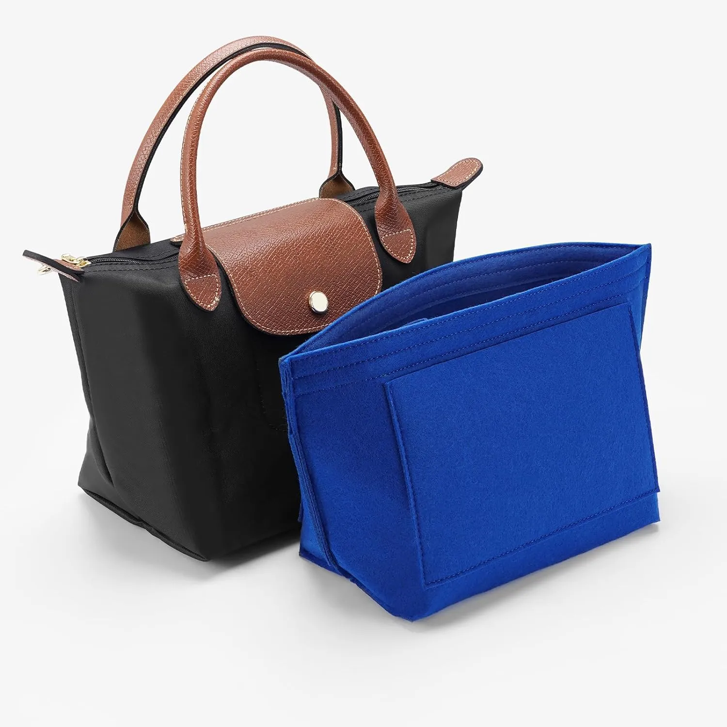 Felt Organizer Compatible with longchamp le pliage S Handbag Insert (Small,Blue)