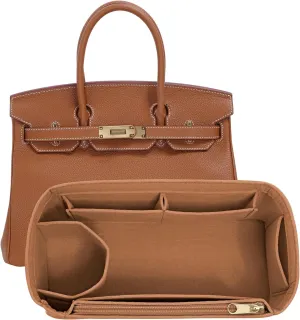 Felt Purse Organizer insert for birkin 35 bag organizer Handbag Insert (EarthColor, BK35)
