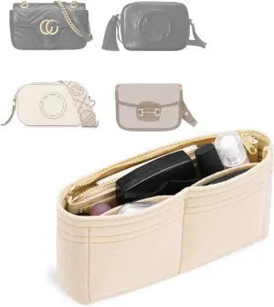 Felt Purse Organizer Insert for GG Marmont Mini Bag Organizer Handbag (Mini, Beige)