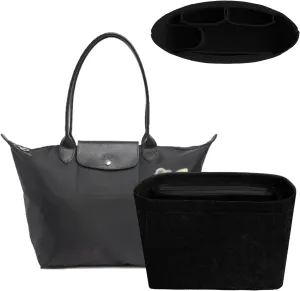 Felt Purse Organizer Insert for Longchamp Le Pliage, Handbag Insert with Multi-Pockets Fits Speedy, Neverfull and More