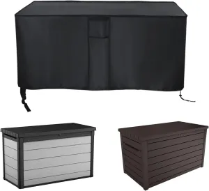 Fenghome Deck Box Cover, Outdoor Waterproof Cover for Keter XXL 230 Gallon Plastic Deck Storage Container Box, Patio Storage Box Covers Prep Table Cover, 58 x 33 x 34.5 Inch