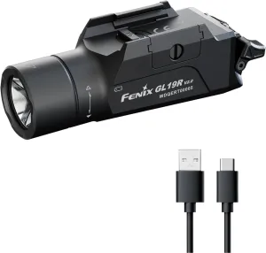Fenix GL19R v2.0 1200 Lumen Quick Release Rail Mounted Flashlight, USB-C Rechargeable, 459 Yards Long Range with Organizer