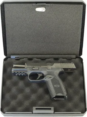 (Firearm Safety Devices) – FSDC-MLC9000 Keyed Lockable Steel Case with Security Cable – Heavy-Duty Powder Coated Steel