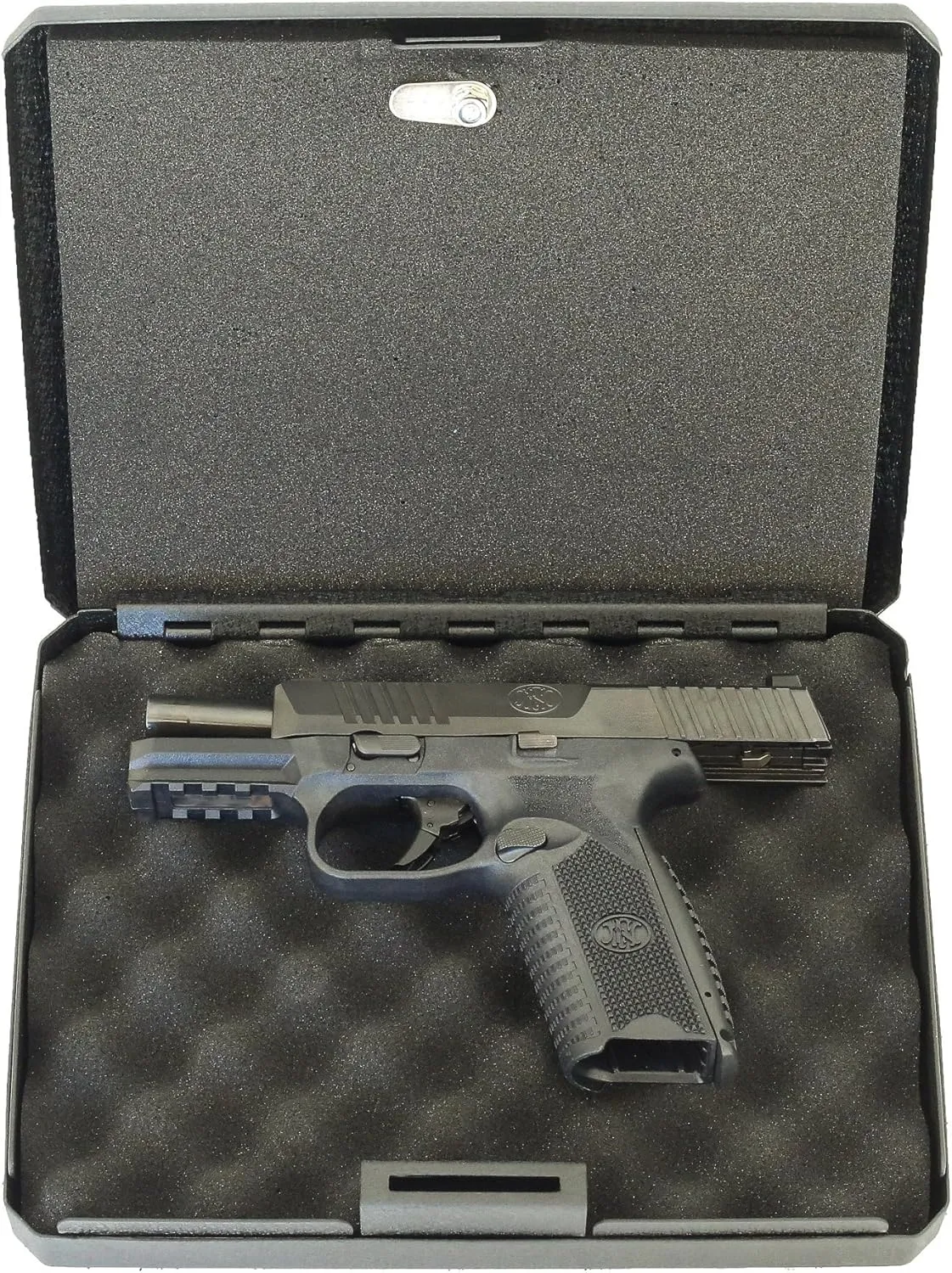 (Firearm Safety Devices) – FSDC-MLC9000 Keyed Lockable Steel Case with Security Cable – Heavy-Duty Powder Coated Steel