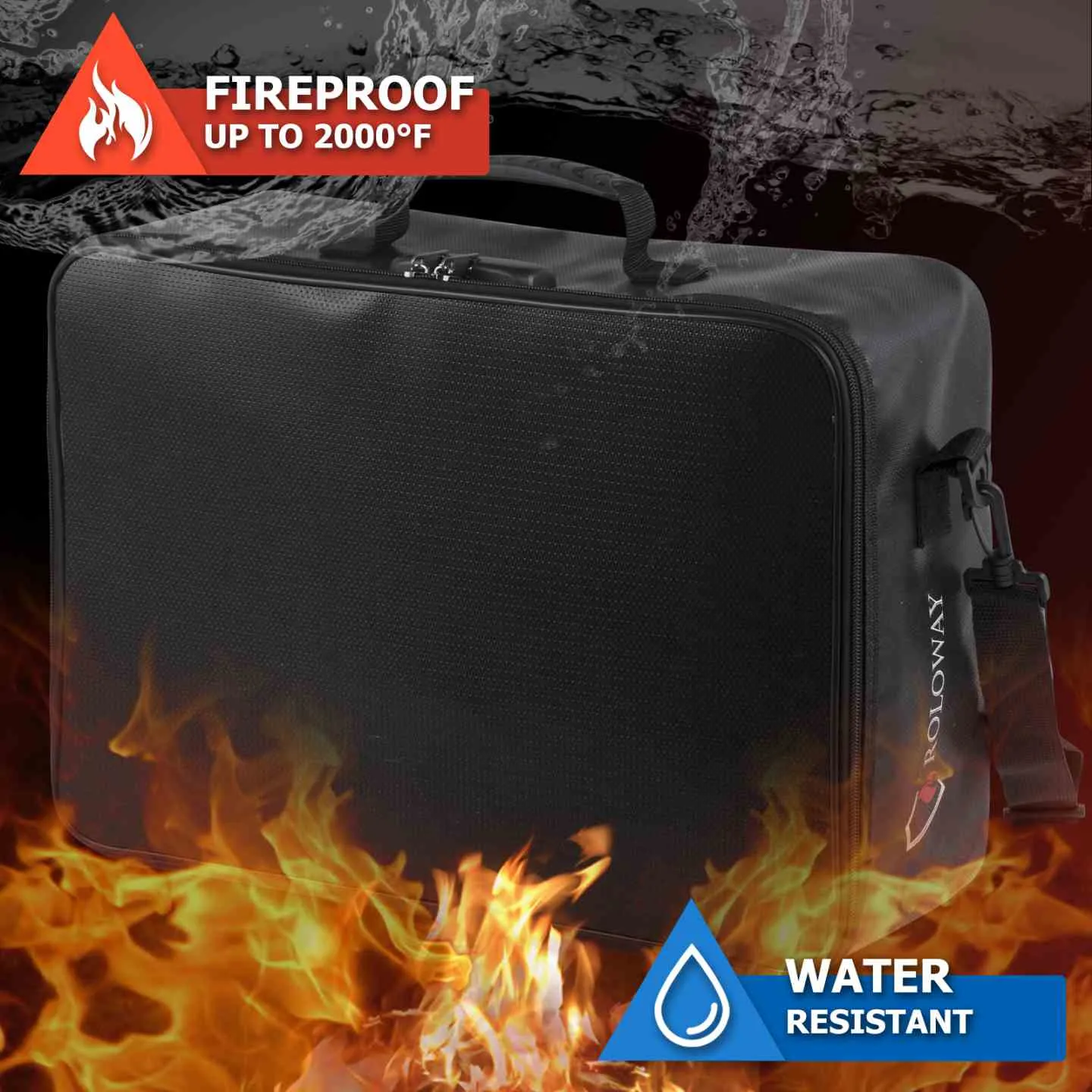Fireproof bag | Multilayer | Black | XL