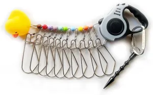 Fish Stringer with Reel Hurricane Stringer with 10 Stainless Steel Snaps Chain Stringer Foam Fishing Float, Lures, Baits, Ice Spearing Equipment Multi-Tools