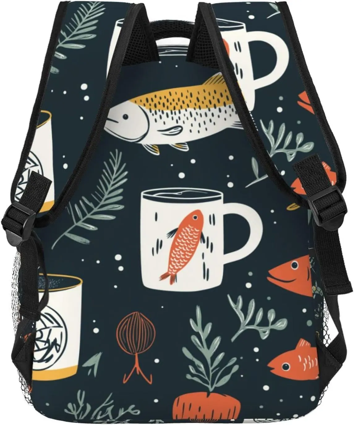 Fishpattern Practical Backpack For Trekking Gift Unisex