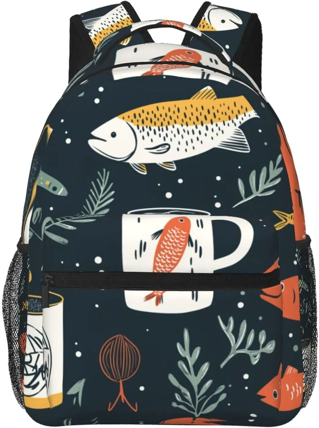 Fishpattern Practical Backpack For Trekking Gift Unisex