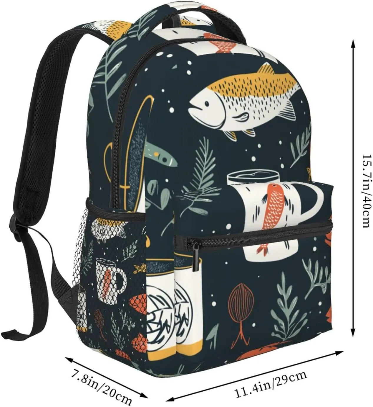 Fishpattern Practical Backpack For Trekking Gift Unisex
