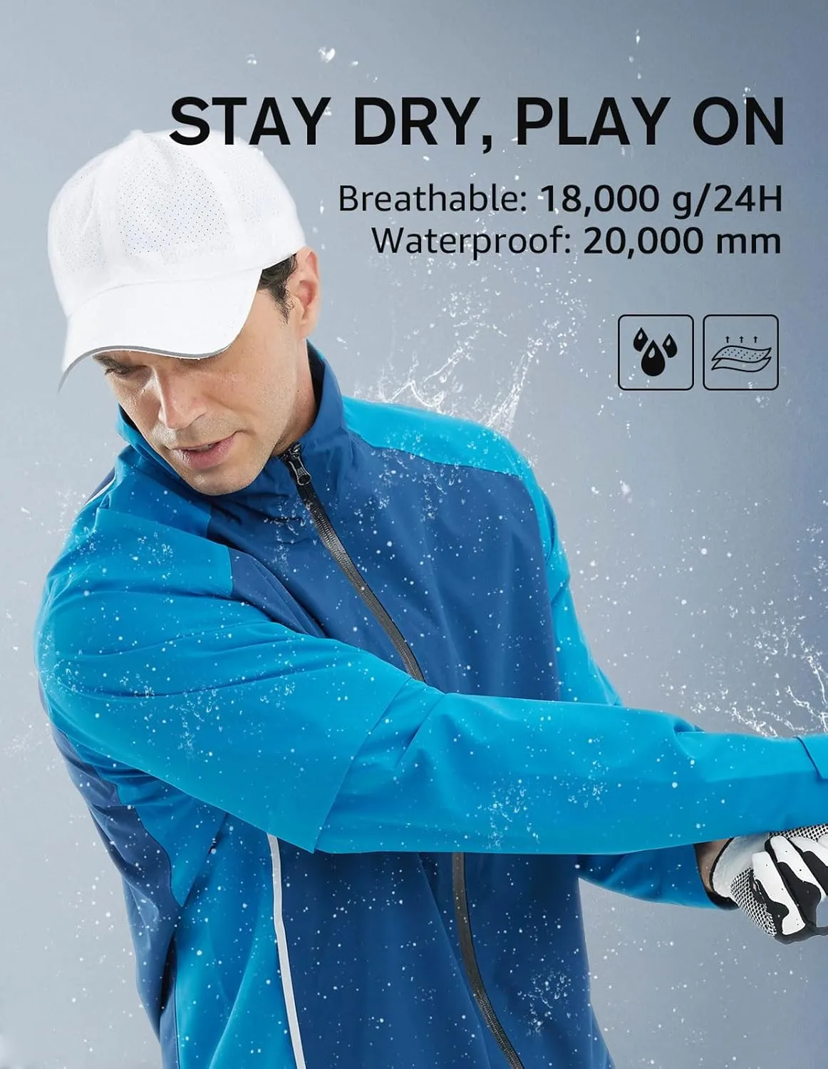 fit space Waterproof Golf Rain Suits for Men Performance Rain Jackets and Pants for All Sports