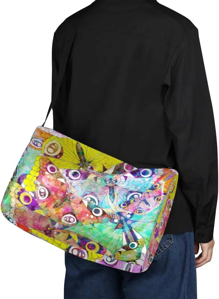 Flock Butterflies Small Gym Bag for Men Women Workout Sport Duffle Bag Waterproof Weekender Overnight Bag Lightweight Carry on Tote Bag Crossbody Shoulder Travel Bag for Swim Yoge Dance
