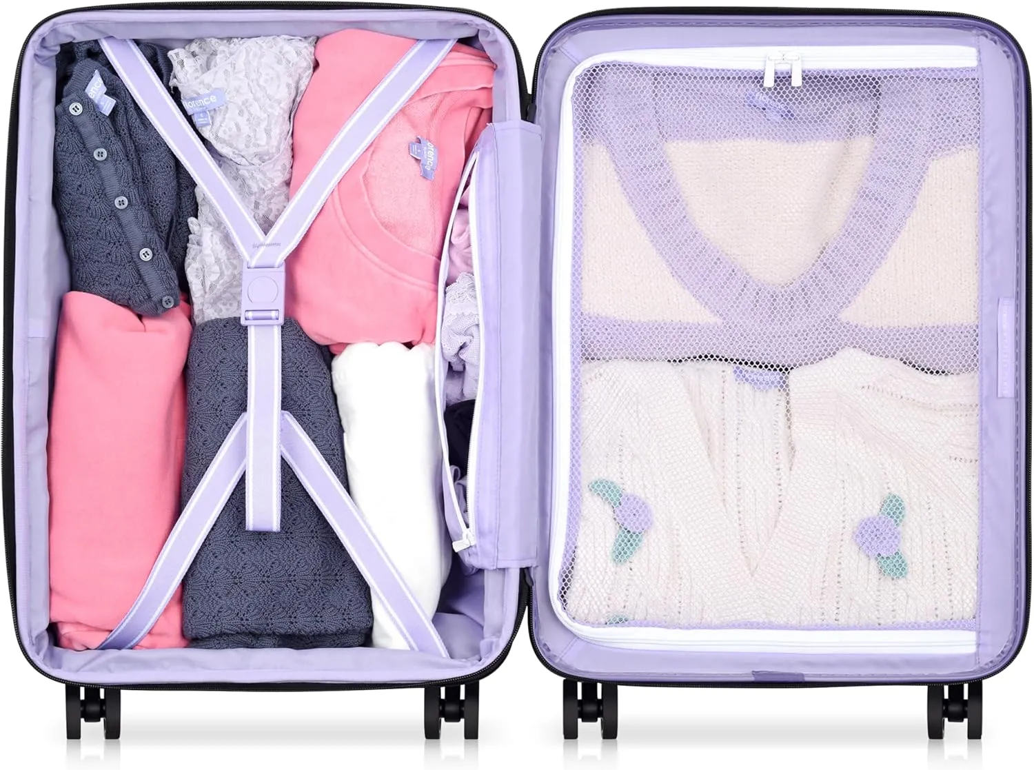 florence by mills Catch Flights Hardside Expandable Luggage with Spinner Wheels, Lavender, Carry-On 20 Inch