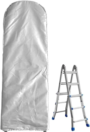 Folding Ladder Cover Dustproof Protector Waterproof with Drawstring for Step Ladder Patio Garden Outdoor Household Storage Bag Silver