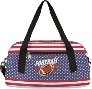 Football Sport Kids Duffel Bag for Girls Boys Teens, Streaks Stars Dance Bag Overnight Small Duffel Bag Carry On Weekend Sports Gym Travel Bag for School Practice Gymnastics Ballet