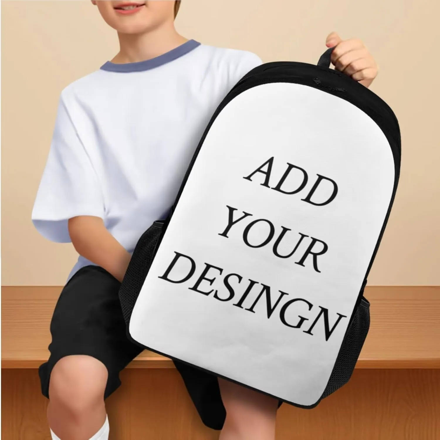FOR U DESIGNS 17 Inch Custom School Bag and Lunch Bag Set 3 in 1 Lightweight Personalized Backpack with Lunchbox Large Capacity Bookbag Set for School Girls