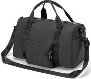 For United Airline 17x10x9 Inches Personal Item Underseat Travel duffle bag, ports Tote Gym Bag,Shoulder Weekender Overnight Bag (Black)