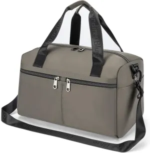 For United Airline 17x10x9 Inches Personal Item Underseat Travel duffle bag, ports Tote Gym Bag,Shoulder Weekender Overnight Bag (Grey)