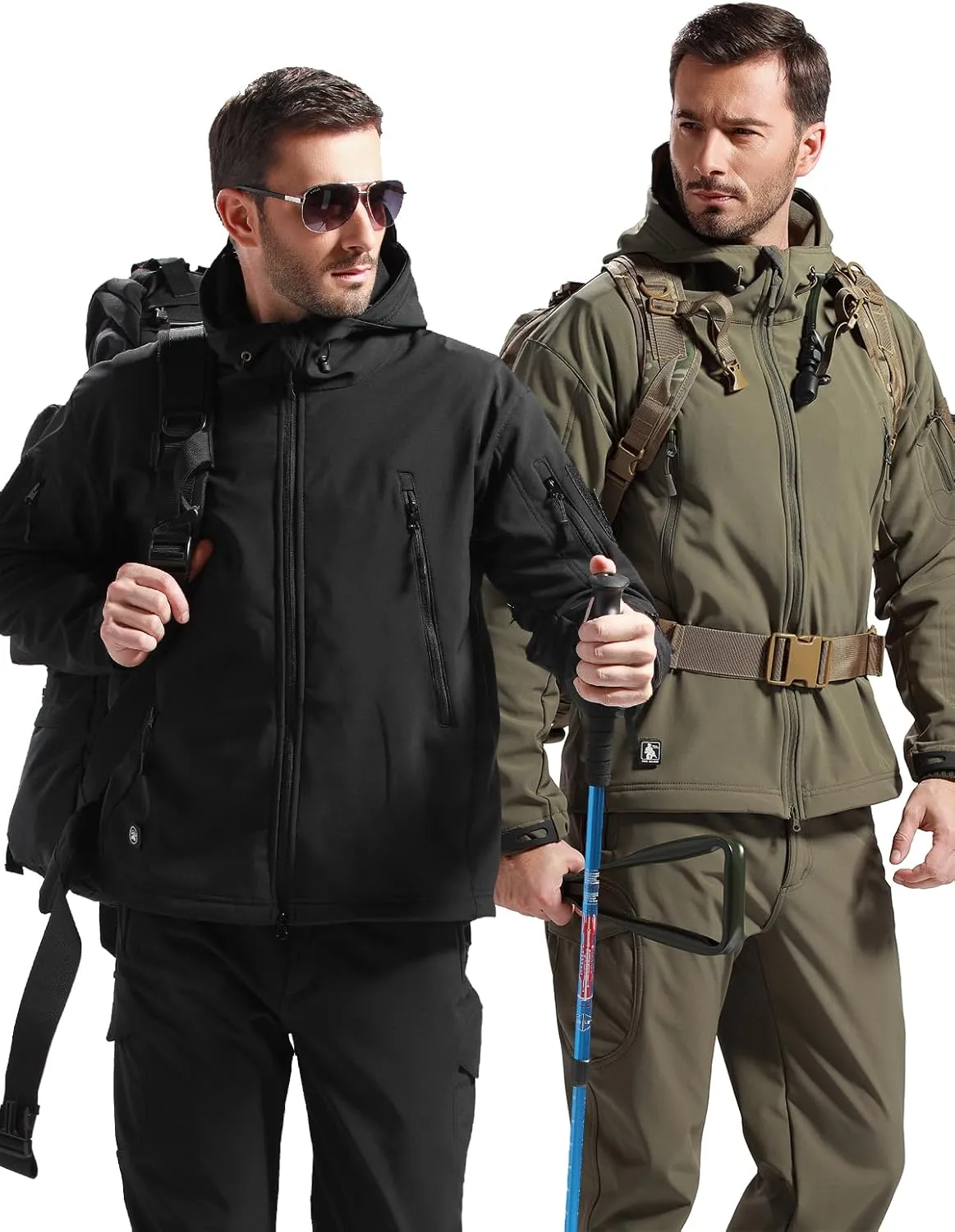 FREE SOLDIER Men's Outdoor Waterproof Soft Shell Hooded Military Tactical Jacket