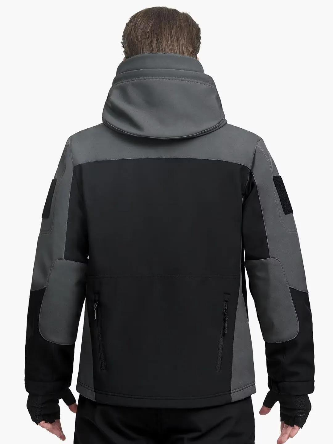 FREE SOLDIER Men's Outdoor Waterproof Soft Shell Hooded Military Tactical Jacket