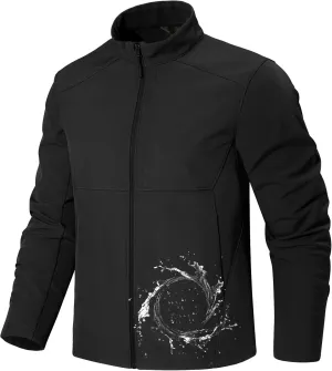 FREE SOLDIER Men's Waterproof Softshell Jacket Lightweight Fleece Lined Jacket Outdoor Hiking Windbreaker