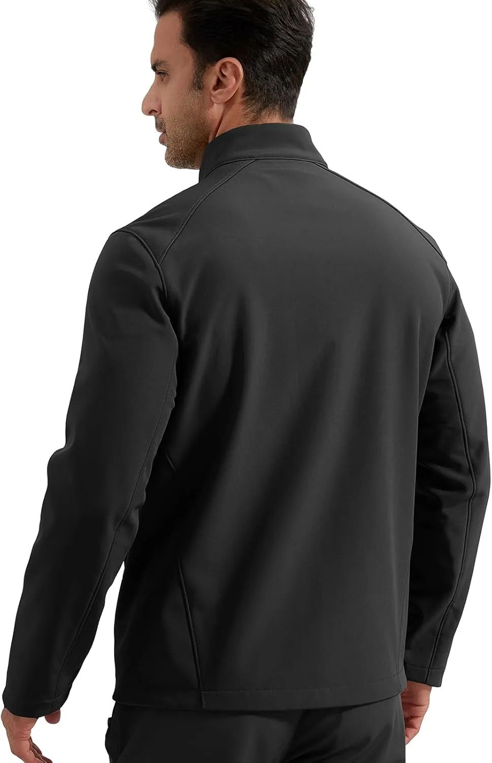 FREE SOLDIER Men's Waterproof Softshell Jacket Lightweight Fleece Lined Jacket Outdoor Hiking Windbreaker