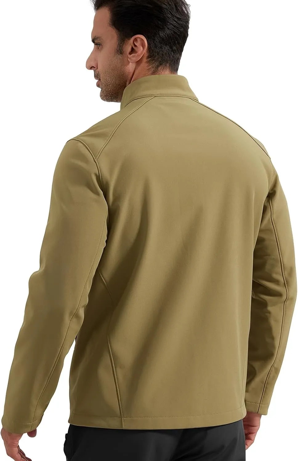FREE SOLDIER Men's Waterproof Softshell Jacket Lightweight Fleece Lined Jacket Outdoor Hiking Windbreaker