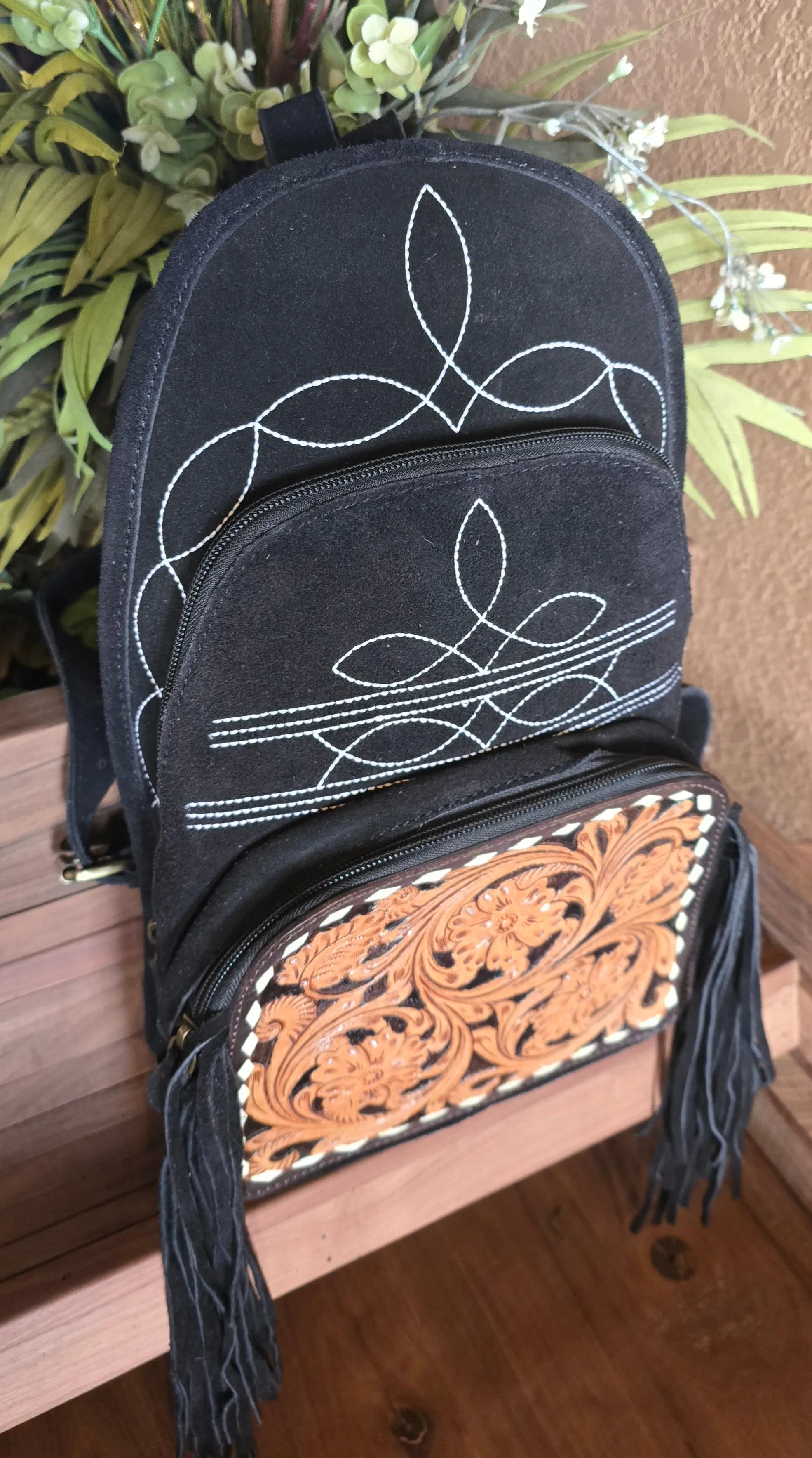 FRINGE Bootstitch Leather Backpacks