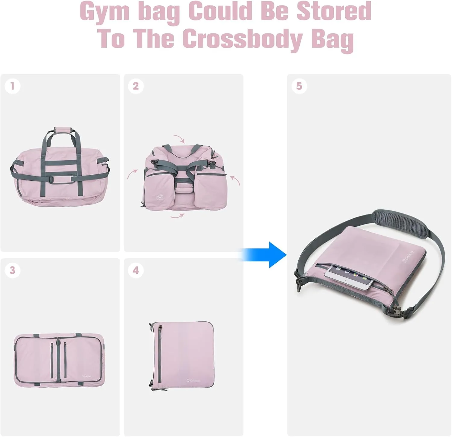 G4Free 65L Foldable Duffle Bag with Shoe Compartment for Travel Large Overnight Carry On Duffel Bag Packable for Women