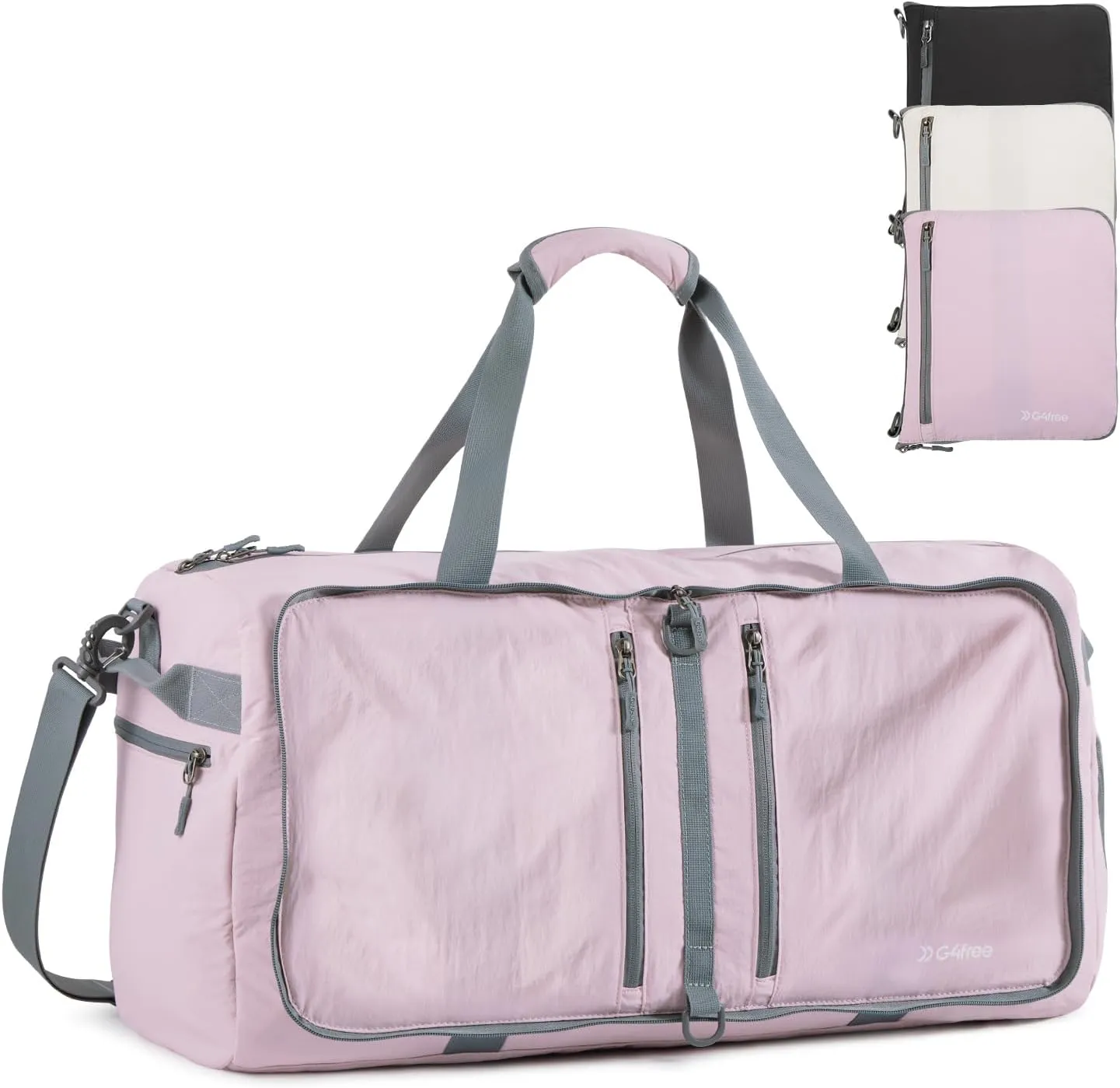 G4Free 65L Foldable Duffle Bag with Shoe Compartment for Travel Large Overnight Carry On Duffel Bag Packable for Women