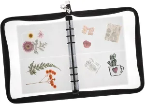 Gadpiparty Multi-Functional PVC Card Binder Set Sticker Storage Book Travel Organizer School Binder Zipper