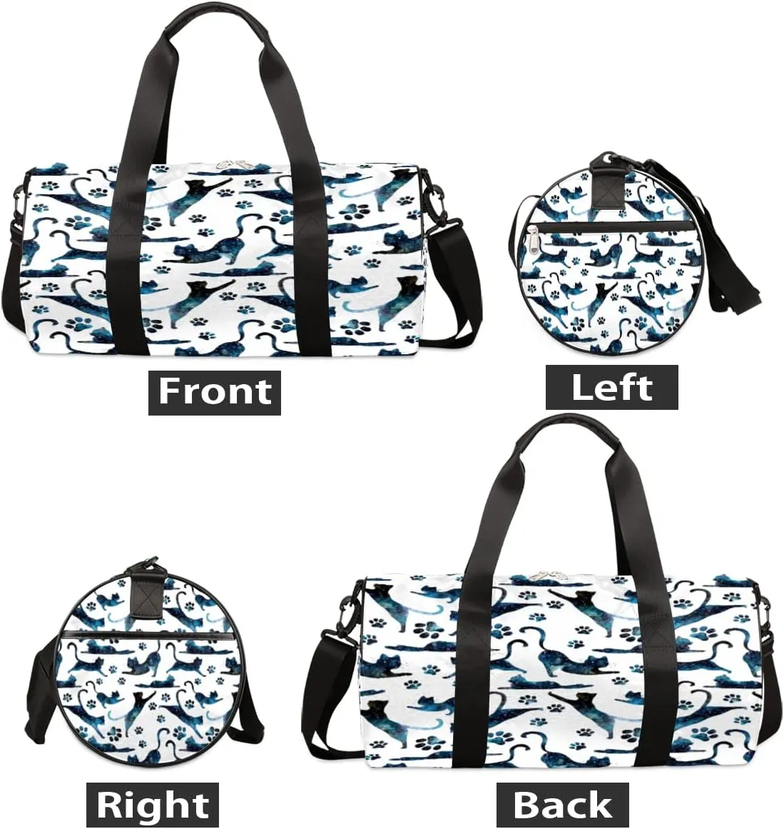 Galaxy Cat Gym Bag Small Gym Duffel Bags for Men Women Paws Overnight Weekender Bag Lightweight Sport Duffle Bag Carry On Gymbag