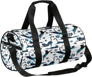 Galaxy Cat Gym Bag Small Gym Duffel Bags for Men Women Paws Overnight Weekender Bag Lightweight Sport Duffle Bag Carry On Gymbag