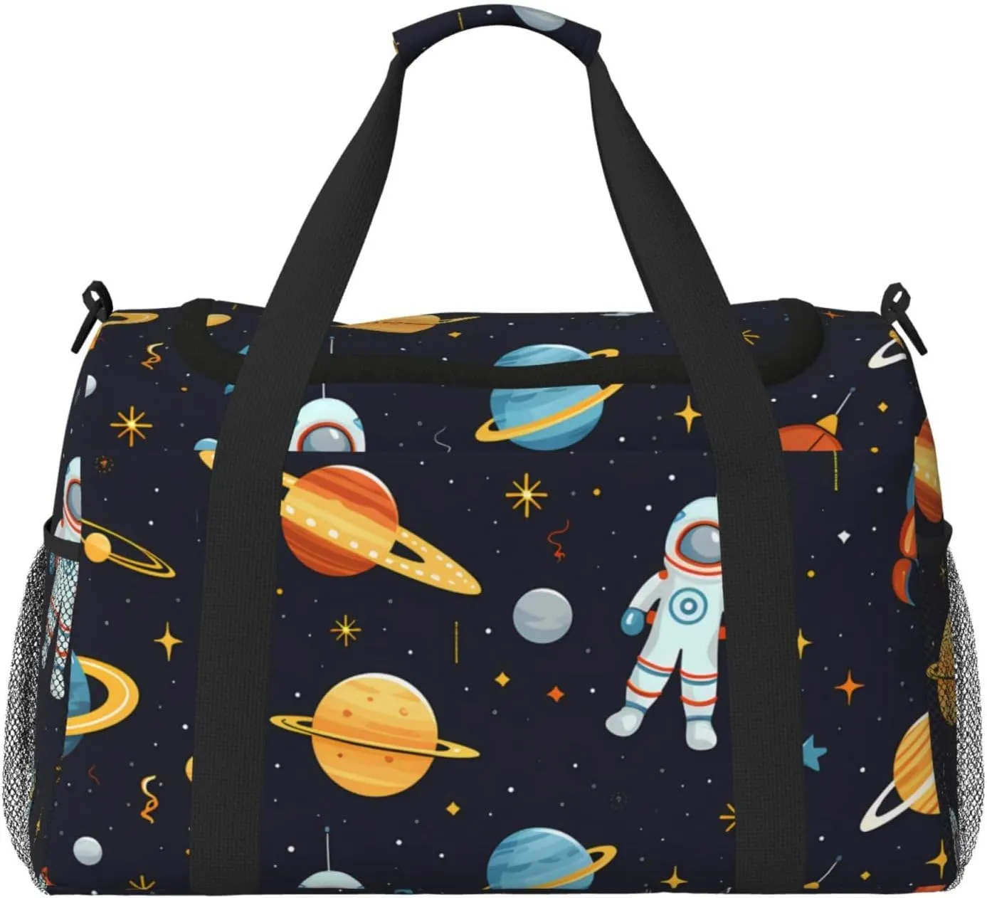 Galaxy Space Astronaut Duffle Bag for Travel Universe Planets Sports Gym Tote Carry On Bag Large Shoulder Weekend Overnight for Workout