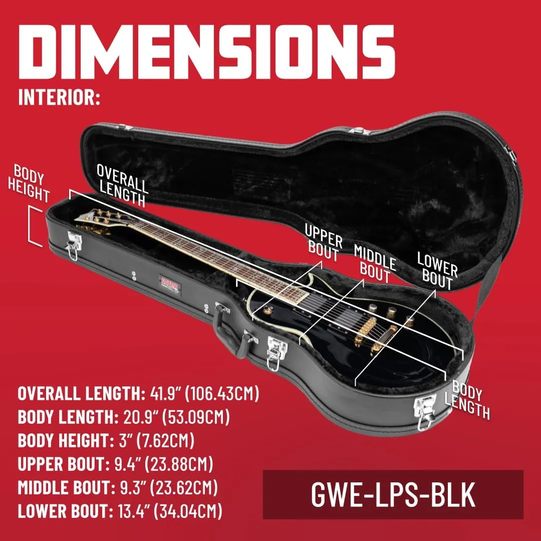 Gator Cases Traditional Series Hard-Shell Wood Case for Les Paul Style Guitars (GWE-LPS-BLK)