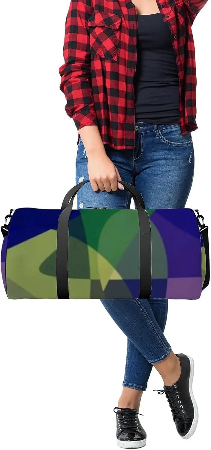Geometric Design Colorful Gradient Mosaic Background Sports Bag Tote Bag Waterproof Gym Bag with Shoulder Strap Zipper 2 Side Pockets for Men and Women, Travel and Storage Shoulder Bag.